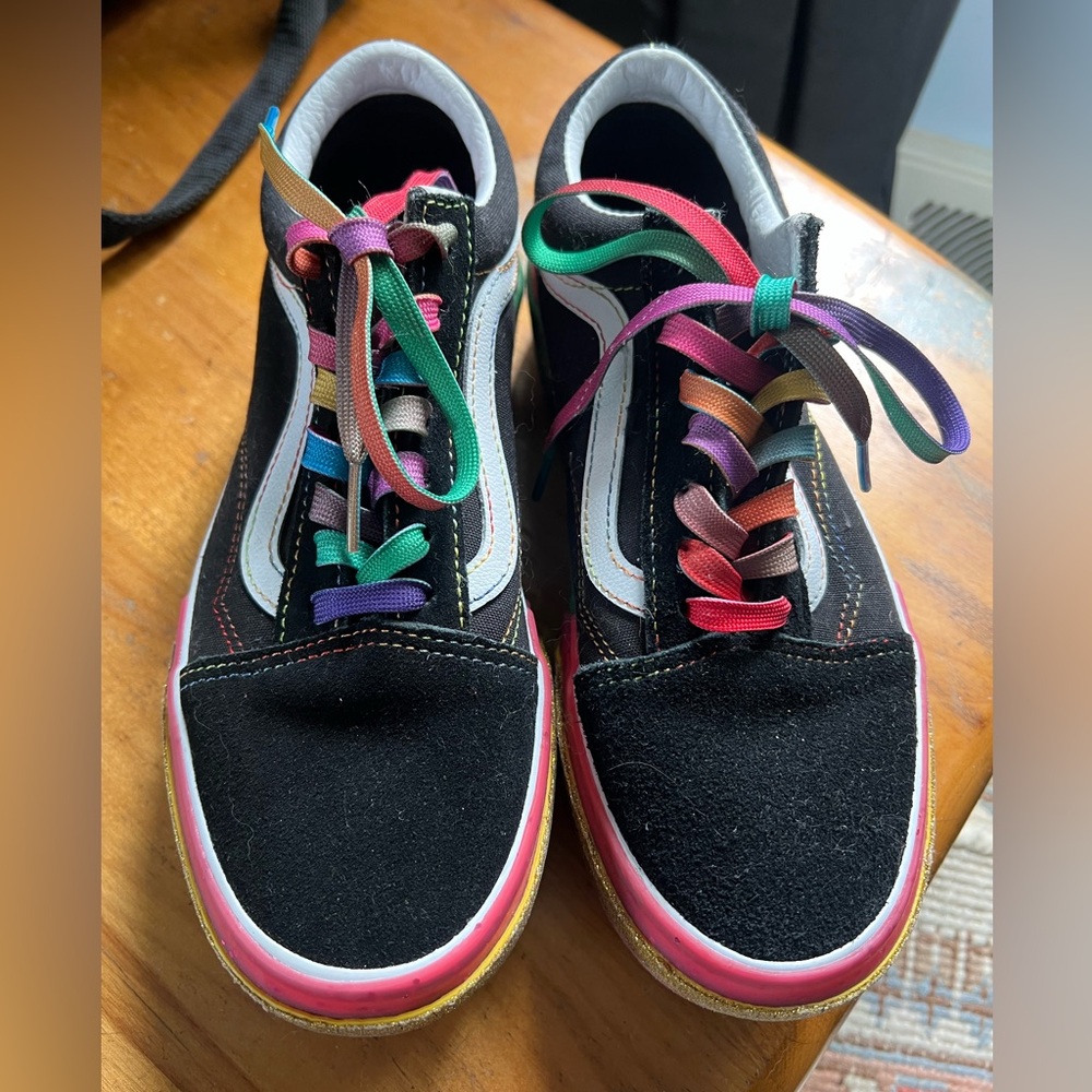 Van’s Rainbow Wedge Sneakers 🌈 🌟💞